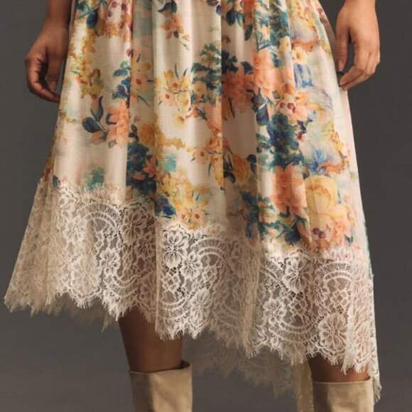 NWOT Anthropologie Asymmetrical Lace A-Line Skirt Small - Chic & Unique Closet E - Picture 9 of 13